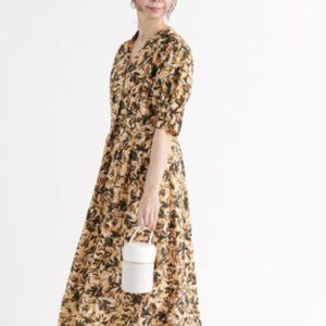 EARTH MUSIC ECOLOGY🍁Nautural Label FLORAL PRINT LONG MAXI DRESS FALL